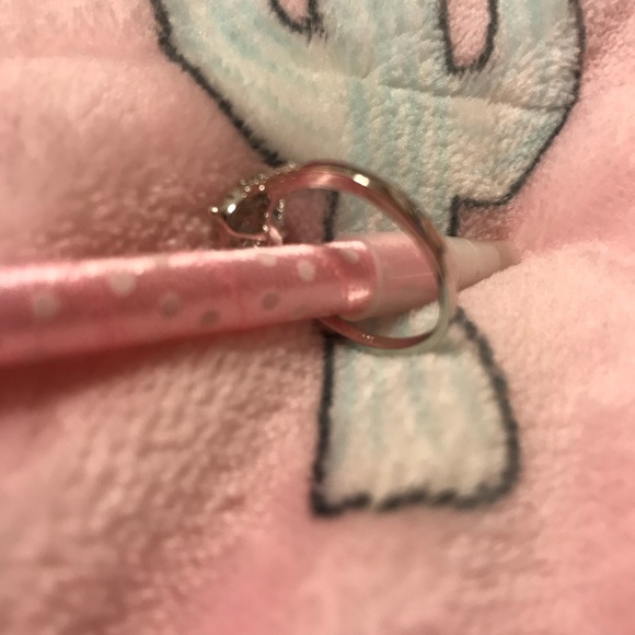 Gorgeous Halo SS wSimulated Diamonds Ring - Picture 7 of 8